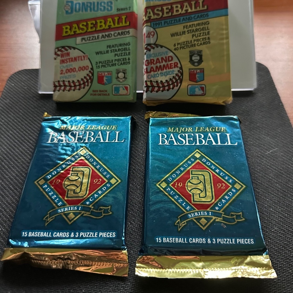 Donruss Baseball Card Packs - Teal and Gold